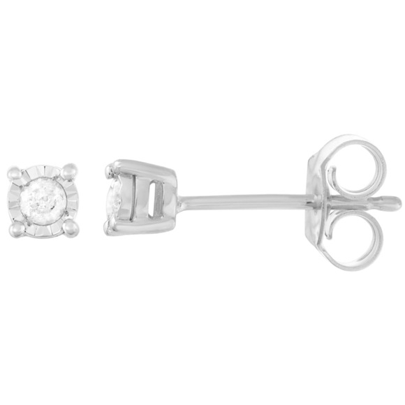 Sterling Silver 1/10 Carat T.W. Diamond Studs - Picture 1 of 2